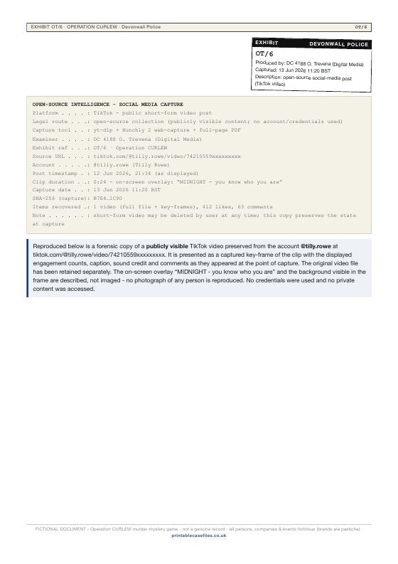 First page of TokTik post