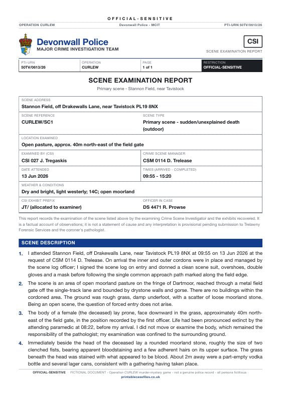 First page of Crime scene examination