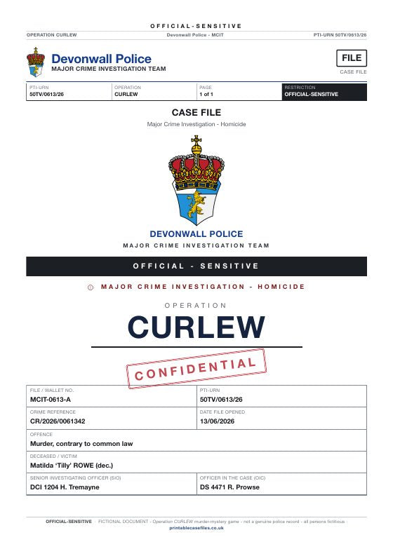 First page of Case file cover